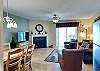Spacious Living Room with Gas Fireplace, Sleeper Sofa and SMART TV with Cable & WIFI throughout vacation rental