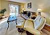 Spacious Living Room with Gas Fireplace, Sleeper Sofa and SMART TV with Cable & WIFI throughout vacation rental