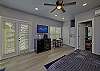 Spacious one-room studio condo with a king bed, tv, microwave, coffee maker and small refrigerator