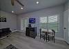 Spacious one room studio condo with king bed, tv, coffee maker, refrigerator and microwave 