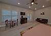 Spacious one room studio condo with king bed, tv, coffee maker, refrigerator and microwave 