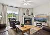 Spacious Living Room with Gas Fireplace, Sleeper Sofa and SMART TV with Cable & WIFI throughout vacation rental