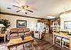 Spacious Living Room with Gas Fireplace, Sleeper Sofa and SMART TV with Cable & WIFI throughout vacation rental