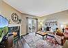 Spacious Living Room with Gas Fireplace, Sleeper Sofa and SMART TV with Cable & WIFI throughout vacation rental