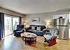 Spacious Living Room with Gas Fireplace, Sleeper Sofa and SMART TV with Cable & WIFI throughout vacation rental