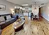 Spacious Living Room with Gas Fireplace, Sleeper Sofa and SMART TV with Cable & WIFI throughout vacation rental