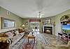 Spacious Living Room with Gas Fireplace, Sleeper Sofa and SMART TV with Cable & WIFI throughout vacation rental