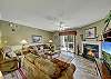 Spacious Living Room with Gas Fireplace, Sleeper Sofa and SMART TV with Cable & WIFI throughout vacation rental
