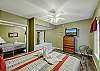 Primary Bedroom with King Bed, Private Bathroom, Cable TV and Wifi