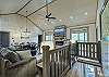 Spacious living room and kitchen with dining