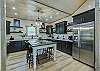 Large kitchen with dining