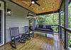 Upper balcony with wooded and mountain views