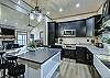 Spacious living room and kitchen with dining