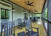 Upper balcony with wooded and mountain views