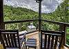 Upper balcony with wooded and mountain views