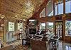 Spacious Living Room with Gas Fireplace and SMART TV with Cable & WIFI throughout vacation rental