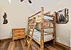 Top floor loft with twin bunk beds and private bathroom.