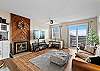 Spacious living room with seasonal fireplace, smart tv, and wifi through out the vacation rental