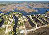 Exterior drone shot showing the canal and Crystal River