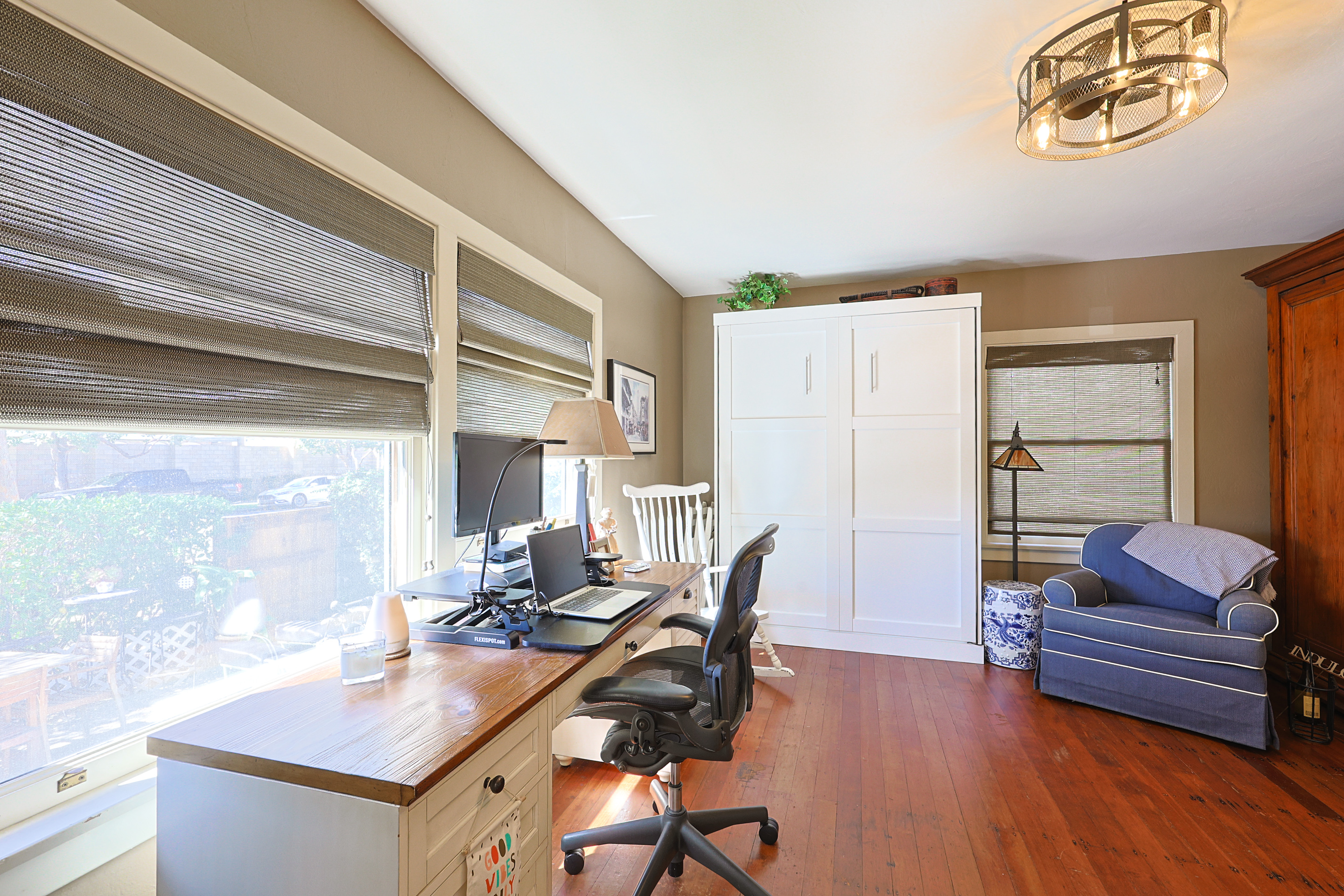 Main level bedroom with office 