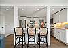 Kitchen Bar open to dining room and Living room with electric fireplace, Streaming TV