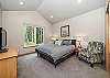 Master bedroom with King bed, Streaming TV with Spectrum Cable,  attached full bath with walk in shower. 