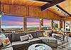 Ocean and sunset views from the open living space