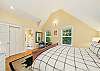 Master bath with cable TV, private master bath