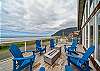 Outdoor firepit and New hot tub, with fenced in hard, and upper deck has wind protected deck with fire table and out door seating