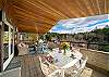 Upper deck with outdoor dining table, lounging furniture, Gas BBQ, Gas Fire table