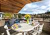 Upper deck with outdoor dining table, lounging furniture, Gas BBQ, Gas Fire table. 