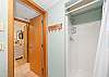 Lower level hall bath with stall shower