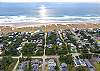 Aerial view.  1 block to the beach and 1/2 block to the golf course