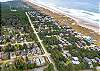 Aerial view.  1 block to the beach and 1/2 block to the golf course