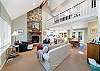 Living room with gas fireplace. 