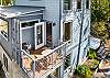 Outside Deck with Electric BBQ and cafe table for morning coffee.