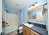 Upstairs bath with tub and shower combination