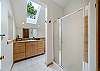 Upstairs bathroom with walk in shower