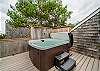 Upper deck with private hot tub off the King bedroom. 