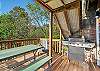 Outdoor deck with picnic table and Gas BBQ with access to the back yard 