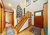 Entry area. main floor with living, dining, King bedroom, full bath .