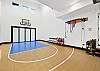 Indoor court, free weights, and yoga and excercise mats. 