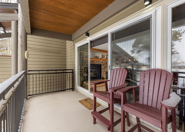Private balcony with outdoor seating. 