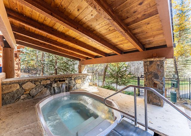 Shared outdoor hot tub.