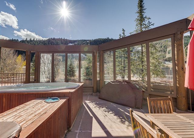 Communal outdoor hot tubs.