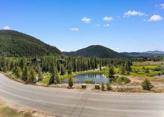 Mountain and lake views from the balcony. 