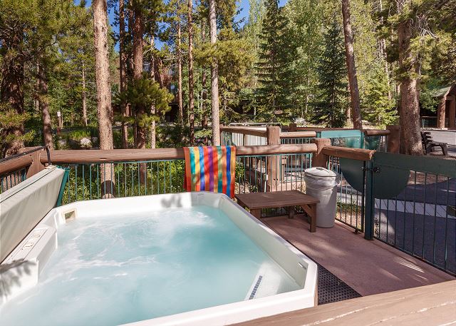 Communal outdoor hot tubs. 