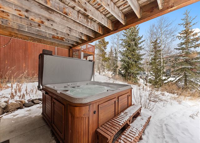 Private outdoor hot tub.