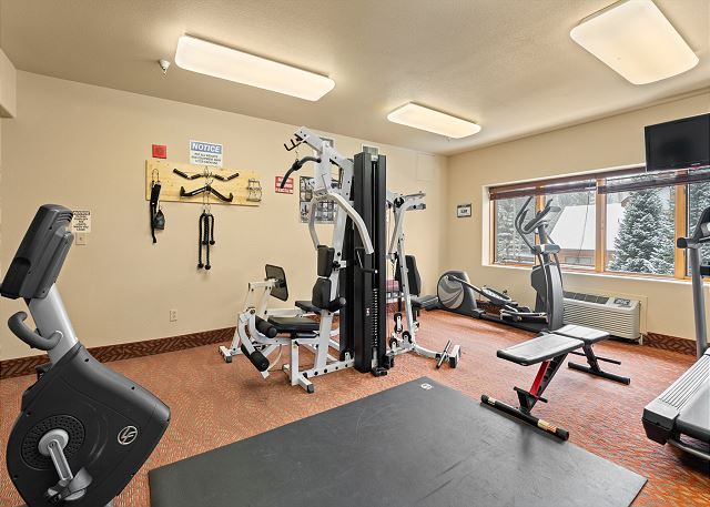 Shared fitness center. 