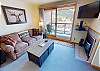 Cozy Living Room with Flatscreen, Gas Fireplace